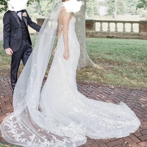 Mira Zwillinger, Charla Dress and Matching Veil, Size 6 - Picture 1 of 8